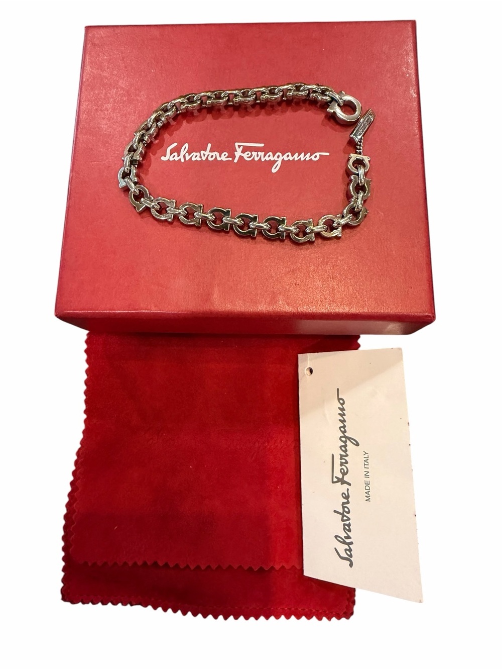 Salvatore Ferragamo Silver Link Chain Bracelet